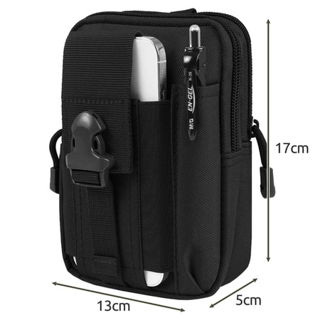 Saszetka Nerka + Pas Taktyczny Męska Czarna Taktyczna Wojskowa na Pasek TRIZAND