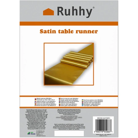 Bieżnik na Stół Świąteczny Złoty Obrus Gładki Satynowy Gęsty 1 Kawałek 9m RUHHY