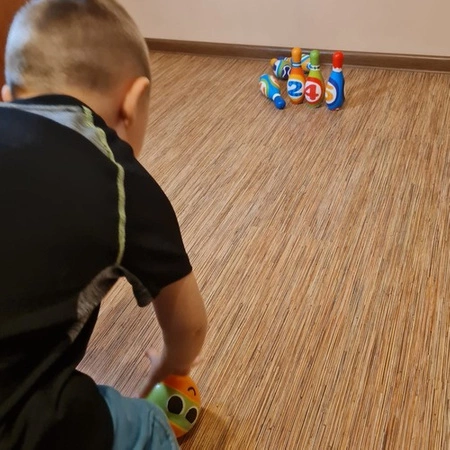 Kręgle dla Dzieci Duże Kolorowe Piankowe 6 Kręgli + Kula Gra Zręcznościowa KRUZZEL