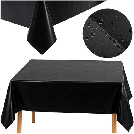 Obrus Foliowy RUHHY Czarny 137x274cm Plamoodporny Wodoodporny Dekoracyjny