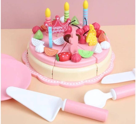 Drewniany Tort Urodzinowy do Krojenia Magnesy 48el ISO TRADE