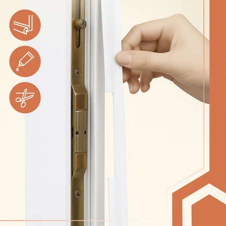 Uszczelka do Okien Drzwi Okna Samoprzylepna Taśma Okienna Uszczelniająca 4m biała Ruhhy 26271