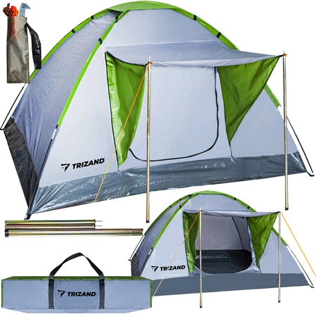 Namiot Turystyczny 4-Osobowy Camping Iglo + Daszek TRIZAND