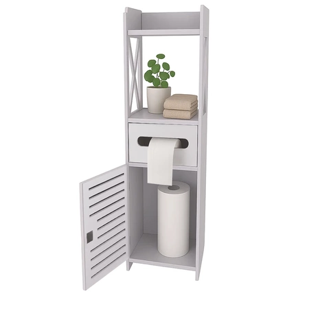Szafka Łazienkowa Stojąca Uchwyt na Papier Toaletowy Regał Słupek na Klucz Ruhhy 25763