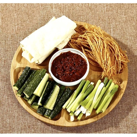 Deska do Serwowania Serów Przekąsek Wędlin Przystawek Bambusowa Obrotowa 5 RUHHY