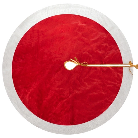 Dywanik pod Choinkę Mata Czerwony Dywan Futerko 90 cm Duży na Prezenty Koło RUHHY
