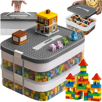 Pojemnik na Klocki Pudełko 15l Organizer z Przegródkami Duży 2 Piętrowy Kruzzel 25756