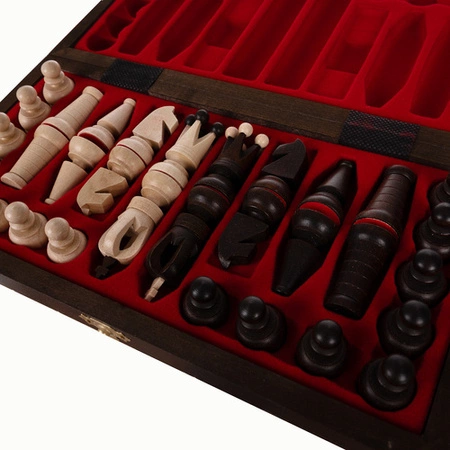 Szachy Drewniane Królewskie Klasyczna Gra na Prezent w Walizce z Wkładkami Ruhhy 26038