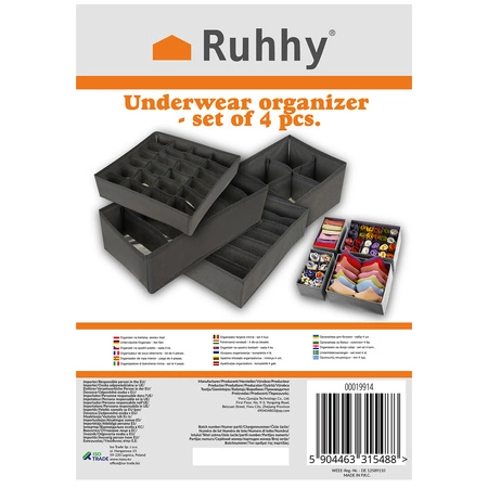 Organizer na Bieliznę Skarpetki do Szuflady Zestaw RUHHY