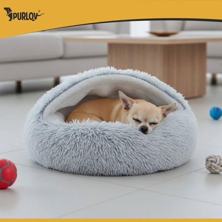 Legowisko Purlov S dla Kota Psa 44x38 cm Miękkie z Zadaszeniem Puszyste