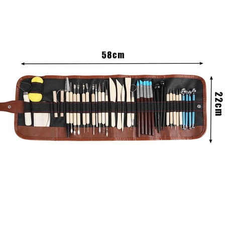 Zestaw Narzędzi do Rzeźbienia i Modelowania w Glinie XXXL aż 40 el. w Etui MAALEO 26135