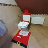 Łazienkowy Zestaw Świąteczny Dywanik WC Mikołaj Pokrowiec Święty Łazienki RUHHY
