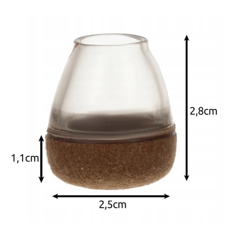 Nakładki na Nogi Krzesła z Grubym Filcem Ochronne Filc 13-23 mm Nakładka x4 RUHHY