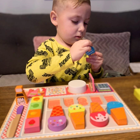 Lodziarnia Drewniana Lody Sklep Zestaw do Robienia Lodów na Rzep dla Dzieci KRUZZEL