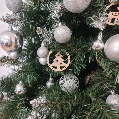 Drewniane Bombki Zawieszki na Choinkę Ozdoby 10szt RUHHY