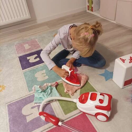 Zestaw do Sprzątania dla Dzieci Pralka Żelazko Odkurzacz AGD na Baterie 3w1 KRUZZEL