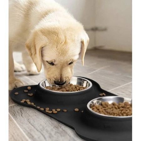 Miska dla Psa Kota Podwójna Metalowa Bufet 2x450ml PURLOV