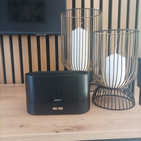 Nawilżacz Powietrza Dyfuzor Zapachowy Aromaterapia Efekt Ognia Kominek LED RUHHY