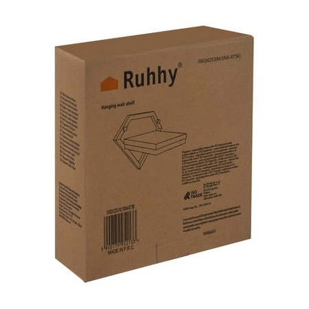 Kwietnik Wiszący na Ścianę Ścienny Loft Metalowy Półka na Kwiaty Czarny MDF RUHHY