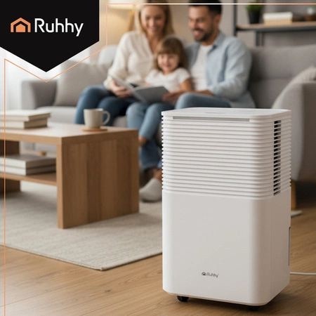 Osuszacz Powietrza RUHHY Wydajny Pochłaniacz 12L/24h Higrostat WiFi Timer