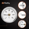 Termometr Tarczowy Okrągły 120°C na Rurę Bimetalowy Przylgowy do Pieca 63mm Ruhhy 26557