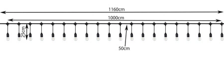 Girlanda Duże Lampki Ogrodowe Zewnętrzne 10m 20szt GARDLOV