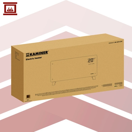Grzejnik Elektryczny Szklany KAMINER 2500W X-SHAPE Aplikacja WiFi + Pilot