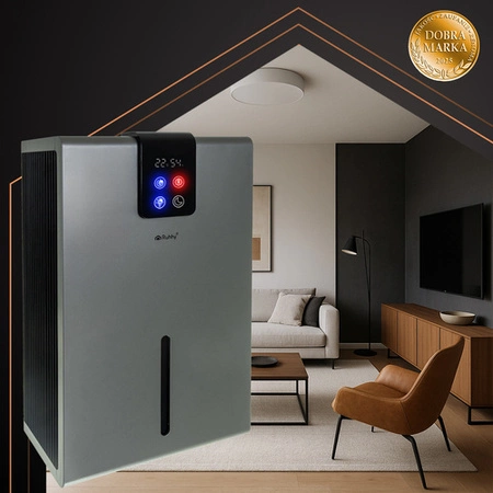 Osuszacz Powietrza Pochłaniacz Wilgoci Higrostat Higrometr Wydajny 1L/24h Ruhhy 26496