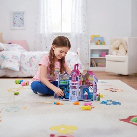 Domek dla Lalek Iso Trade Rozkładany z Mebelkami 6 Pokoi Prezent dla Dzieci 26689