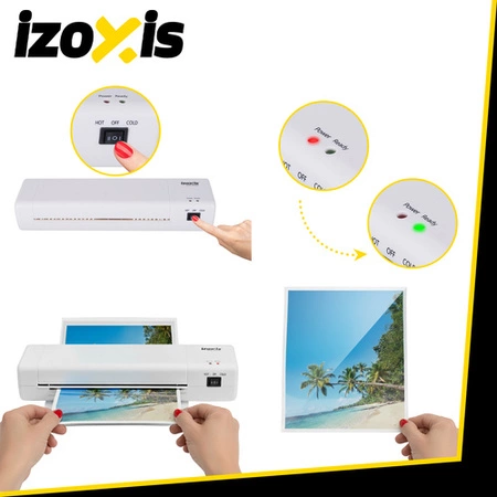 Laminator A4 IZOXIS 4w1 Zestaw Biurowy Trymer Zaokrąglacz + Gratis 60 Folii