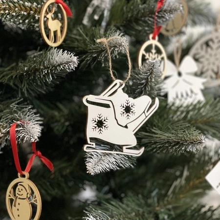 Bombki Choinkowe Drewniane Ozdoby na Choinkę 20 szt Duże Nietłukące Białe RUHHY