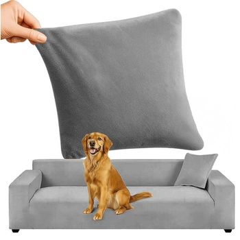 Pokrowiec na Narożnik Kanapę Leżankę Ciemno Szary Welur Elastyczny 190-230 Ruhhy 26181