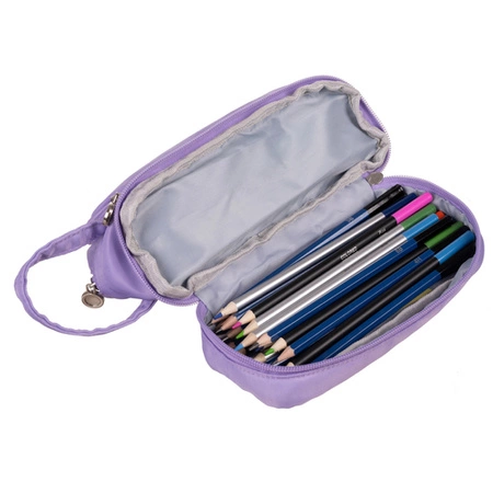 Piórnik Szkolny Trzykomorowy Duży Rozkładany Potrójny dla Dzieci na Zamek MAALEO