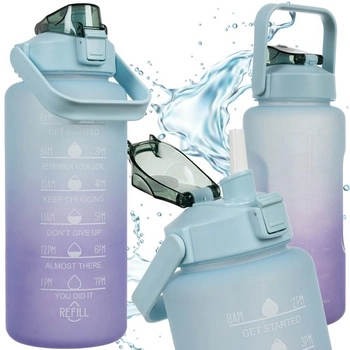 Butelka Motywacyjna na Wodę Bidon 2l z ml oz Miarką Słomką Duża 2000ml TRIZAND