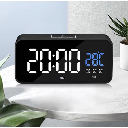 Budzik Elektroniczny Zegar LED Głośny Stojący Data Termometr Działa na Głos IZOXIS