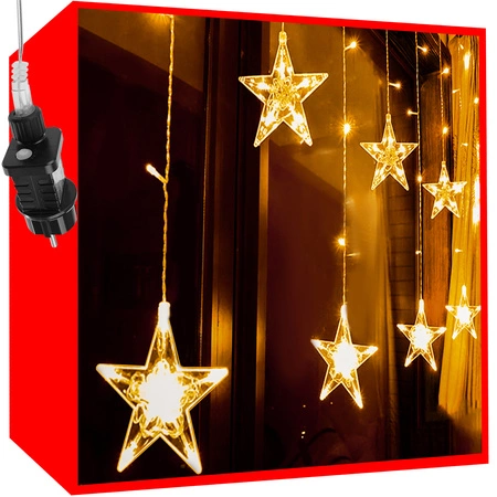 Wiszące Gwiazdy Kurtyna Lampki Choinkowe 108 LED c ISO TRADE