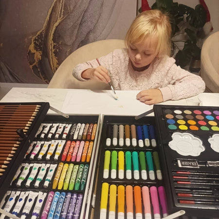 Zestaw Artystyczny do Malowania + Walizka w Walizce Kredki dla Dzieci 144el MAALEO