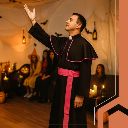 Strój Biskupa Biskup Sutanna Przebranie Księdza Ksiądz Kostium na Halloween Ruhhy 26148