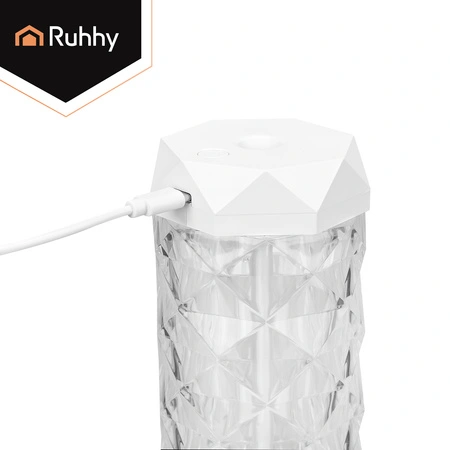 Nawilżacz Powietrza Lampka Nocna Kryształowa Diament Lampa LED z Efekt Róży RUHHY