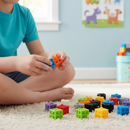 Przestrzenne Klocki Konstrukcyjne KRUZZEL Kreatywne 2x2cm dla Dzieci 160el 26377