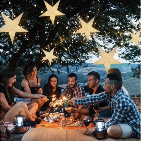 Gwiazda Papierowa Świąteczna Lampki LED Witraż 3D RUHHY