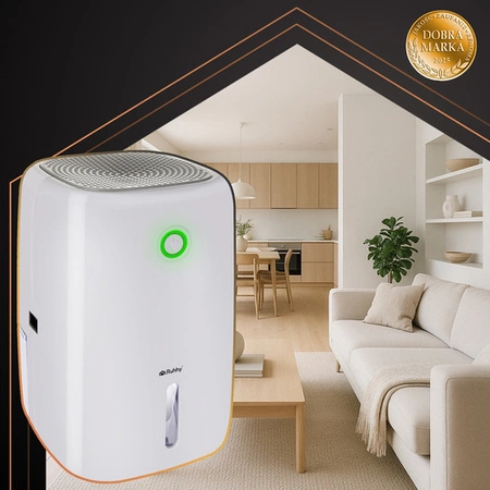 Osuszacz Powietrza RUHHY Cichy Pochłaniacz Wilgoci 60h 0,8l Wydajny Biały