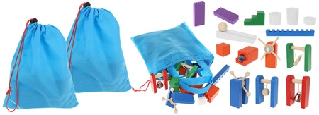 Klocki Drewniane Domino Układanka Kolorowe 1131szt KRUZZEL