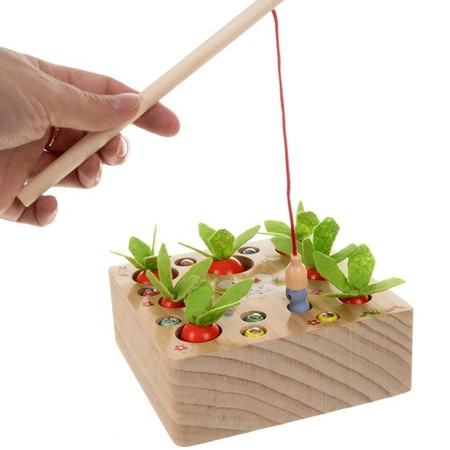 Gra Zręcznościowa Sorter Drewniany Marchewkowy Ogród Montessori dla Dzieci KRUZZEL