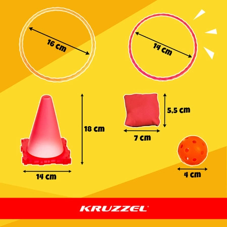 Gra Zręcznościowa Rzucanie do Celu KRUZZEL 3w1 Woreczki Pachołki dla Dzieci