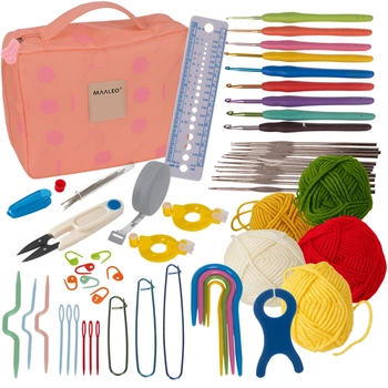 Zestaw do Szydełkowania Szydełka 0,6-6,0 Akcesoria w Etui 58el do Nauki XXL Maaleo 25692