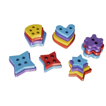 Układanka Sorter Drewniana Montessori Klocki Edukacyjna Gra Łowienie Rybek KRUZZEL