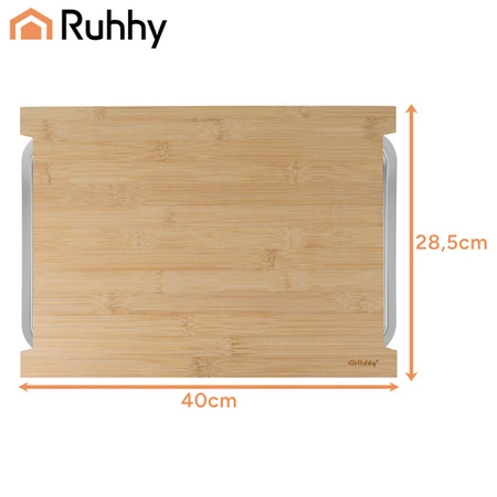 Deska do Krojenia Ruhhy Bambusowa z Pojemnikami Wielofunkcyjna 40 x 28,5 cm 25707