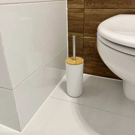 Komplet Łazienkowy Zestaw 6 Elementów do WC Biały Kosz Dozownik Szczotka RUHHY