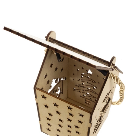 Lampion Adwentowy na Roraty LED Latarnia Latarenka Drewniany Świecący Lampa RUHHY